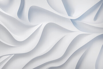 Obraz premium Abstract geometric texture with intersecting white waves and curved shapes. White Background of geometric shapes and lines