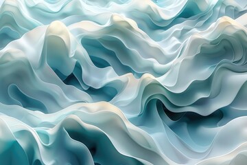 Obraz premium Abstract waves in blue tones create a mesmerizing and tranquil ocean-like texture, perfect for modern artistic backgrounds.