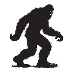 Fototapeta premium Bigfoot silhouette vector art.