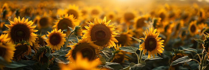 Sunflowers in a Field - Photo