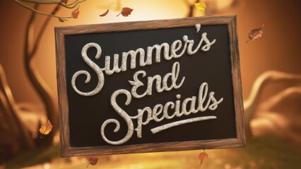 A black and white sign with the words summer's end specials, AI