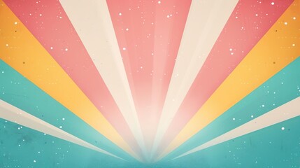 Retro rainbow striped background with vintage texture.