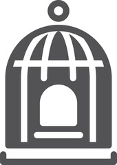 Bird cage icon. Flying pet house symbol