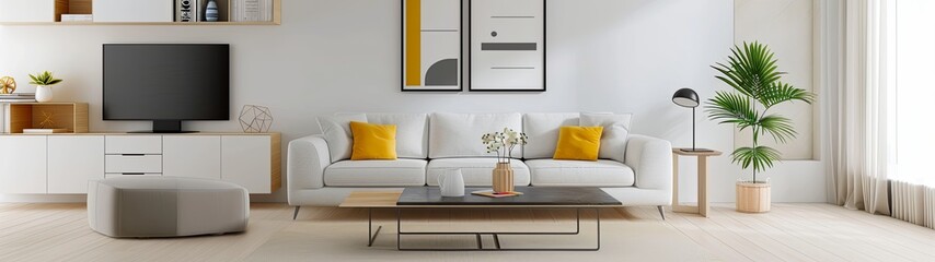 Stylish interior, soft pastel colors, modern furniture, natural lighting, more clarity with clear light and sharp focus, high detailed