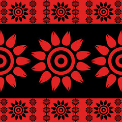 seamless floral pattern red black wallpaper background decorative style