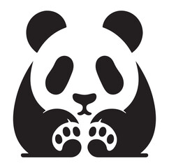 Minimal panda silhouette vector icon on a white background.