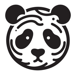 Minimal panda silhouette vector icon on a white background.