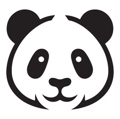 Minimal panda silhouette vector icon on a white background.