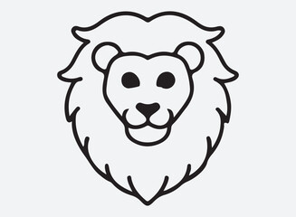 lion head outline line art design, graphic resource, vector design.