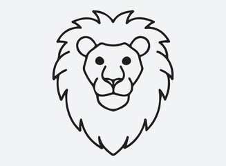 lion head outline line art design, graphic resource, vector design.