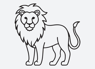 lion outline line art design, graphic resource, vector design.