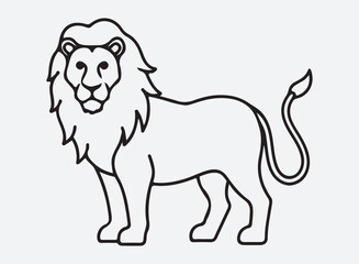 lion outline line art design, graphic resource, vector design.