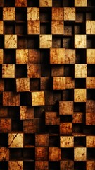 brown and black checkerboard abstract background illustration copy space design