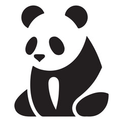 Minimal panda silhouette vector icon on a white background.