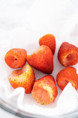Washed and Dried Strawberries Neatly Stored in a Glass Bowl