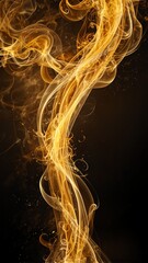 gold smoke swirls abstract background illustration copy space design