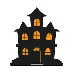 Scary Haunted House Silhouette - Perfect for Halloween Themes