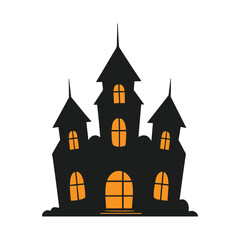 A haunted house silhouette vector for Halloween