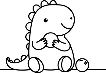 Fototapeta premium coloring for kids with dinosaur for christmas gifts. happy birthday