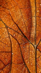 Obraz premium orange leaf veins abstract background illustration copy space design