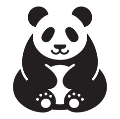 Minimal panda silhouette vector icon on a white background.