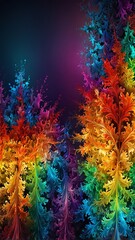 Fototapeta premium rainbow fractal design abstract background illustration copy space design