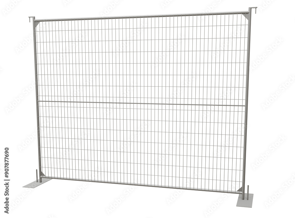 Aufkleber 3d illustration presents a functional and adaptable chain link fence panel designed for temporary si