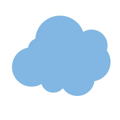 Simple Blue Cloud Shape Symbol Vector
