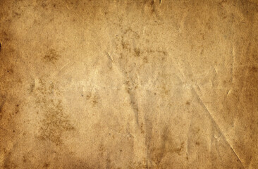 Old wide background paper, rough texture for design paper background. Brown color wallpaper. Ancient paper of the 18th century.