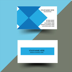 Fototapeta premium Creative Modern Corporate Blue White Simple Standard Business card Template 