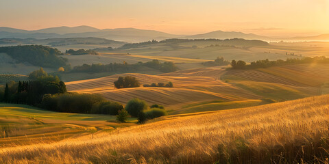 Golden Hills of Tuscany Landscape Photo