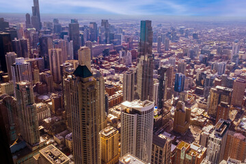 Obraz premium Aerial View of Chicago Downtown