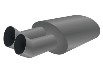 Grey exhaust pipe. vector illustration