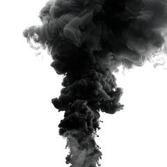 black smoke watercolor on white background render 