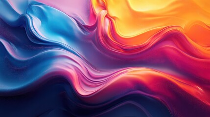 Obraz premium Abstract fluid shapes in vibrant colors, organic shapes, dynamic and modern