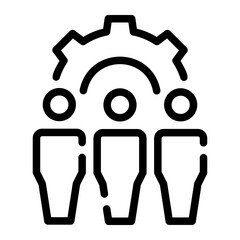 team management line icon
