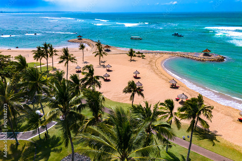 Sticker view of nusa dua beach in southern bali, indonesia