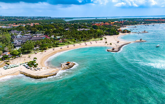 View of Nusa Dua beach in southern Bali, Indonesia