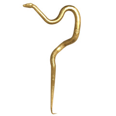 3d rendered illustration of a golden snake isolated on transparent background