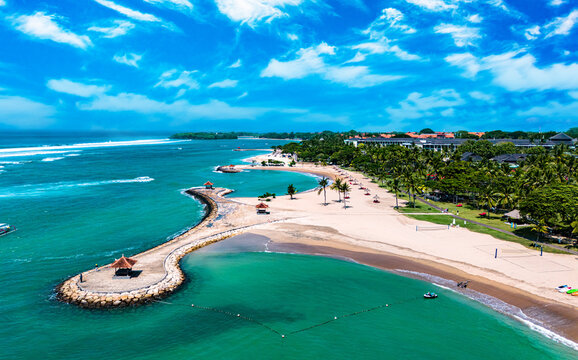 View of Nusa Dua beach in southern Bali, Indonesia