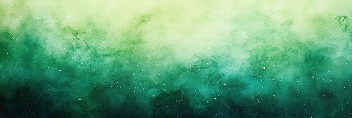 Abstract Watercolor Background with Green and White