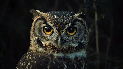 Obraz premium Close-up of a Great Spotted Owl