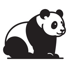Minimal panda silhouette vector icon on a white background.