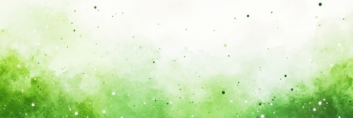 Abstract Watercolor Background with Green and White Hues