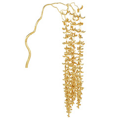 3D rendered illustration of golden branches/flora isolated on transparent background