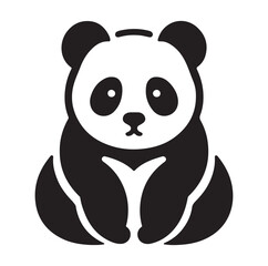 Minimal panda silhouette vector icon on a white background.