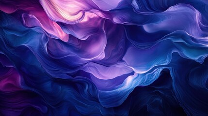 Obraz premium Abstract fluid shapes in deep blues and purples, organic shapes, calming and serene