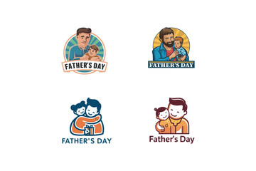 Set of Happy Father's Day vector illustration.