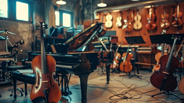 Violin in a Music Studio.