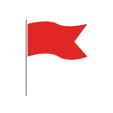Red flag. Warning symbol. Red flag emoji. Red flags in relationships. Vector illustration.